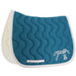 Jumping saddle pad with distinctive wave-pattern quilting