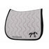 Jumping saddle pad with shaped spine for optimal wither clearance