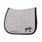 Jumping saddle pad with shaped spine for optimal wither clearance