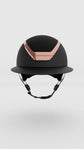 Premium KASK Star Lady Chrome Black/Everyrose equestrian helmet with Merino wool lining.