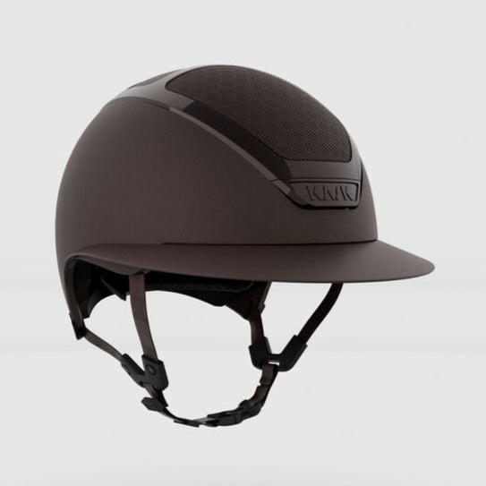 KASK Star Lady Chrome riding helmet with a shiny chrome frame and wide brim.
