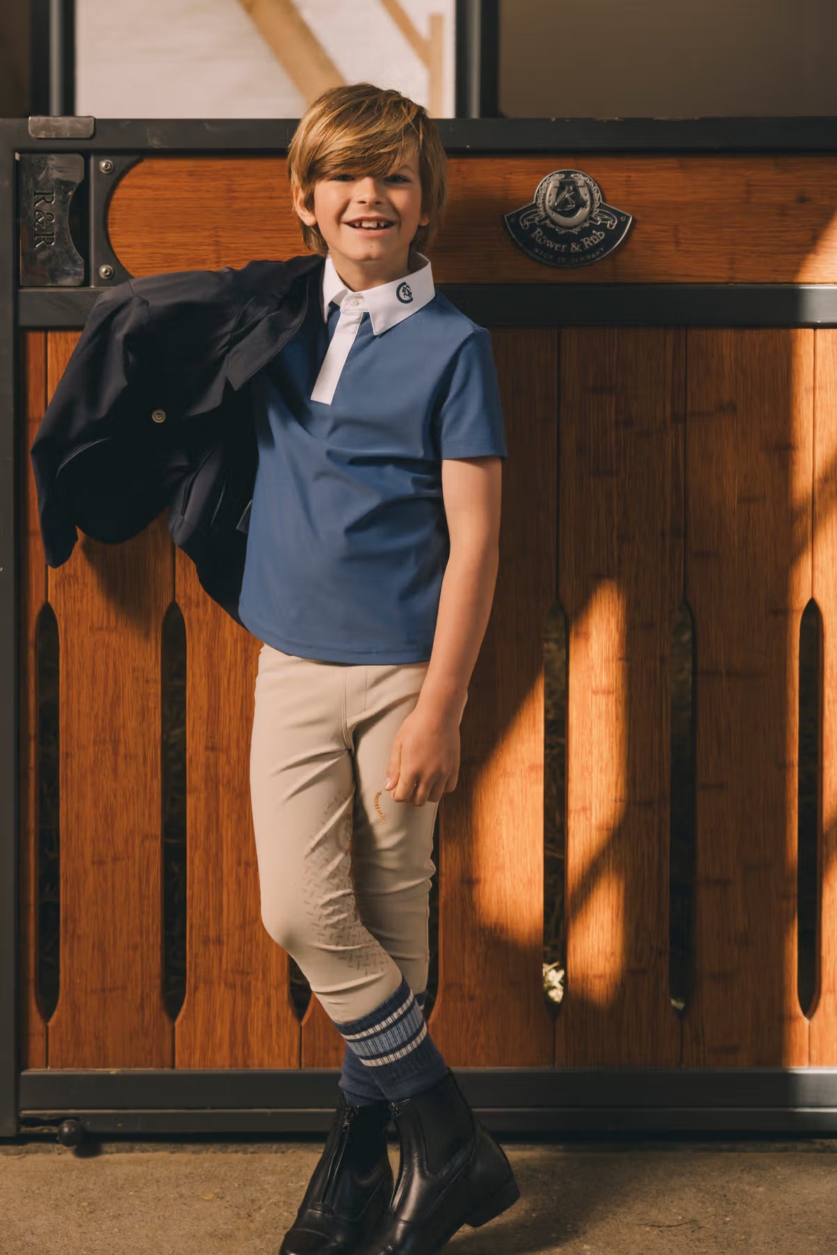 Kentucky boys equestrian competition top with a comfortable flexible fit.