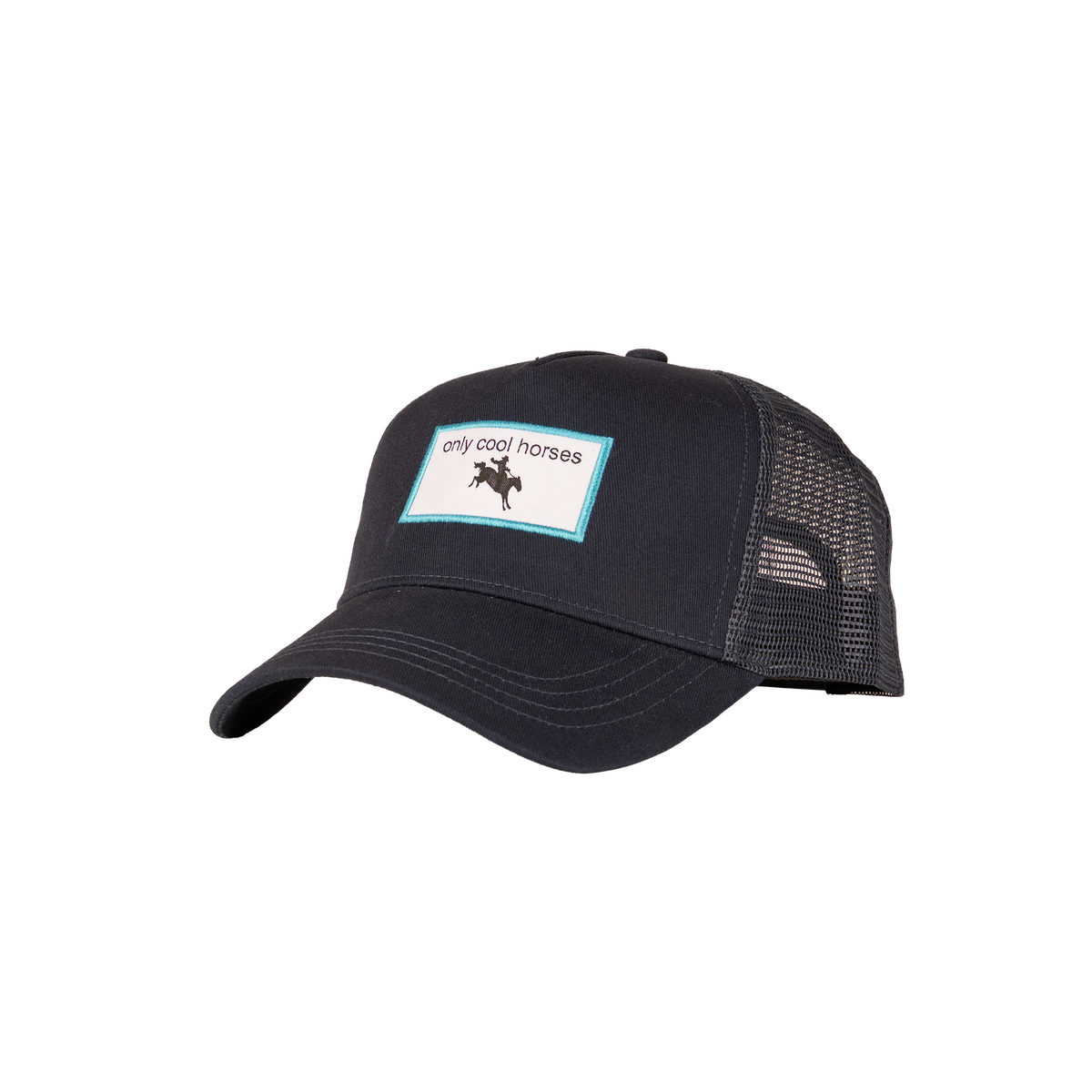 Kentucky embroidered equestrian trucker cap with adjustable rear closure