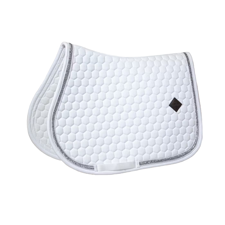 Close-up of the sparkling glitter band on the Kentucky Saddle Pad.