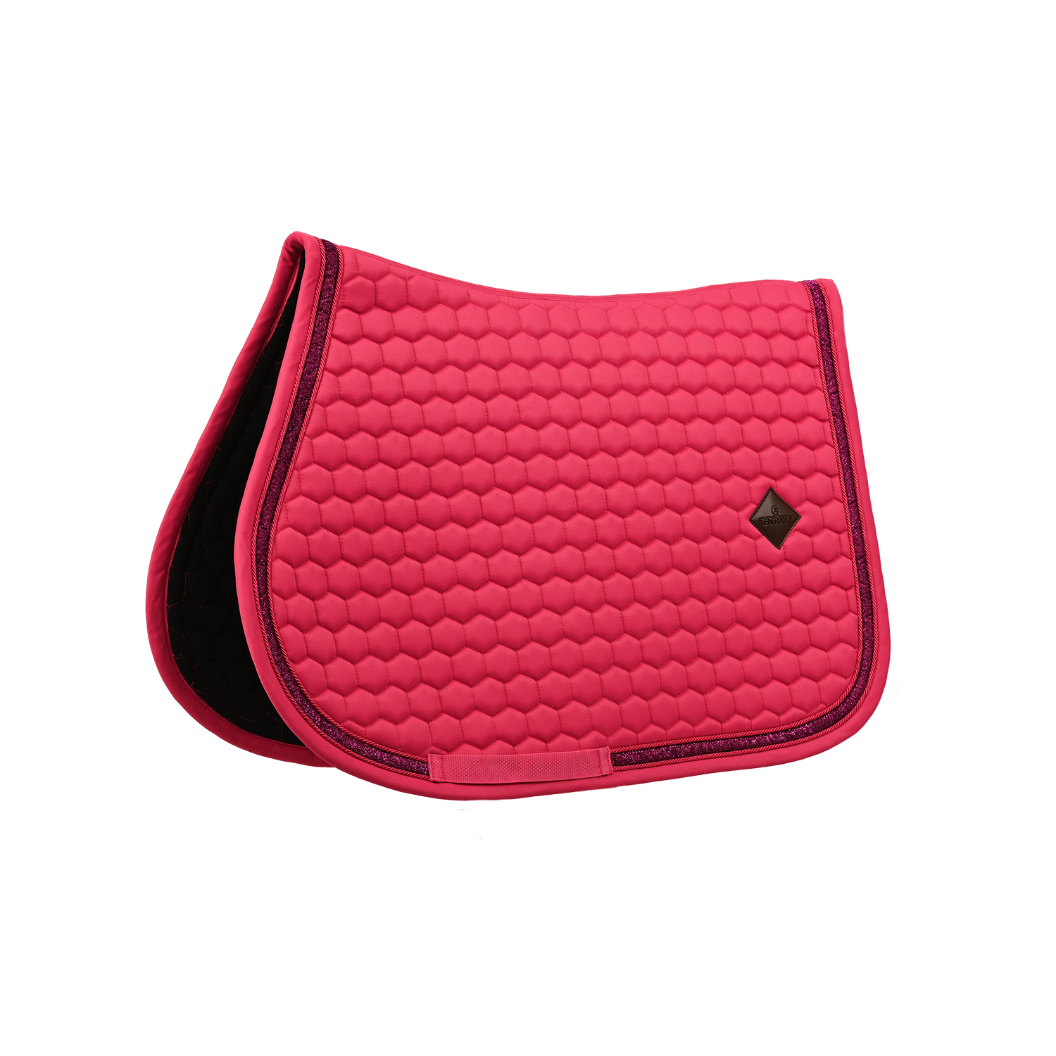 Detail of the breathable honeycomb fabric on the Kentucky Glitter Band Saddle Pad.