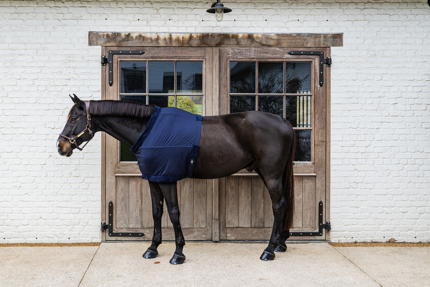 Kentucky Horsewear Chest Protector with soft artificial rabbit skin lining.