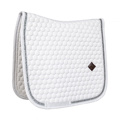 Kentucky Horsewear Glitter Band Saddle Pad with premium vegan leather logo.