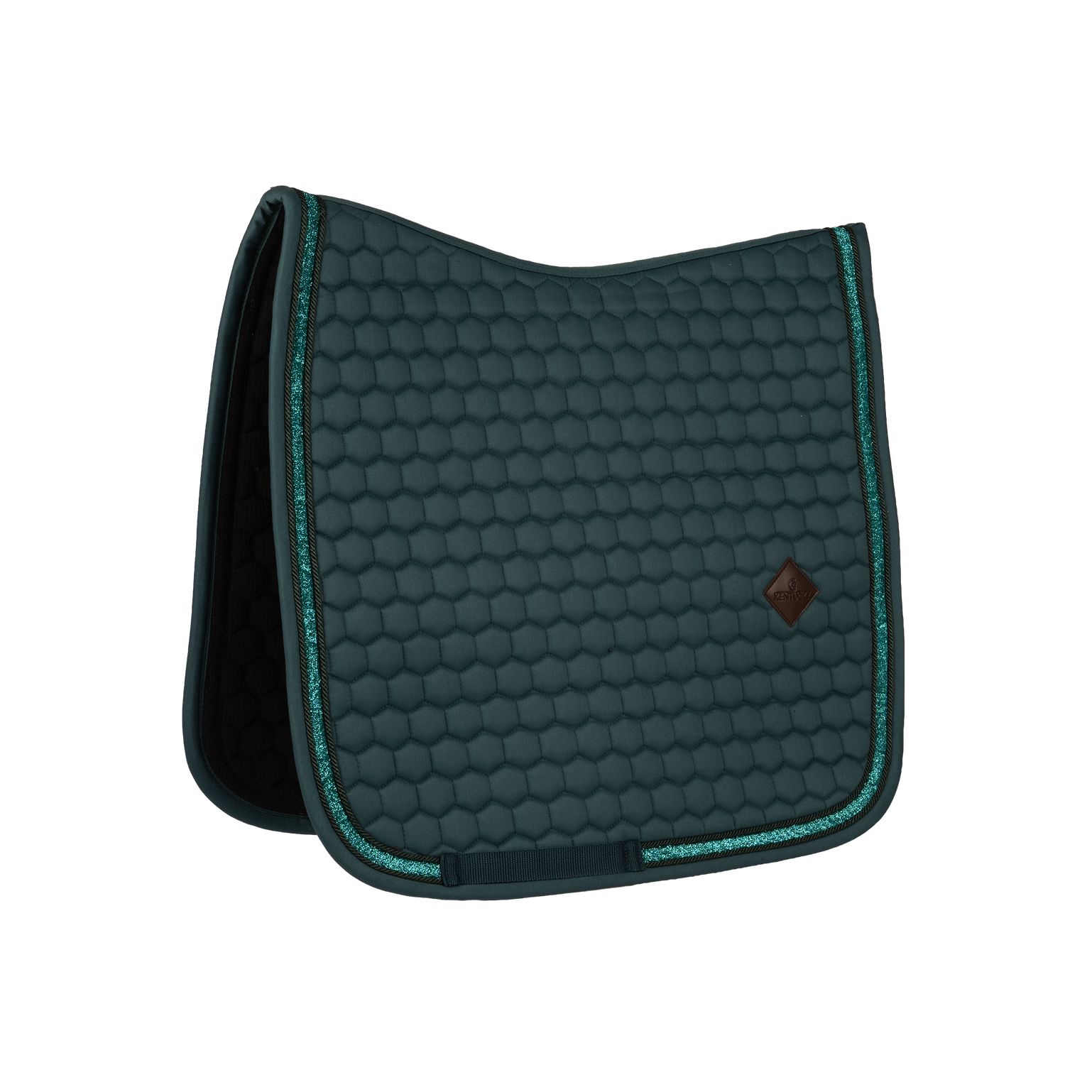 Kentucky Saddle Pad with sparkling glitter trim and elegant Kentucky Horsewear branding.