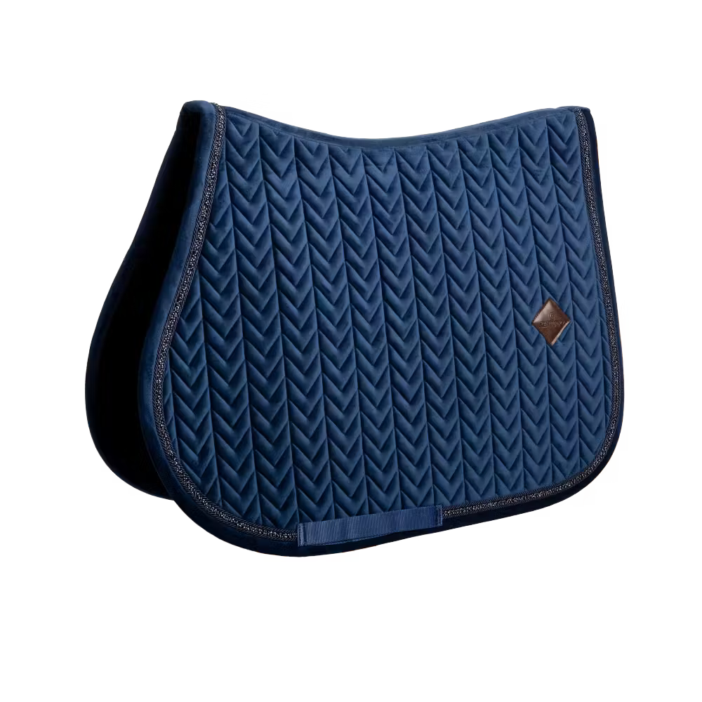 Kentucky pearl velvet saddle pad for an elegant equestrian look.