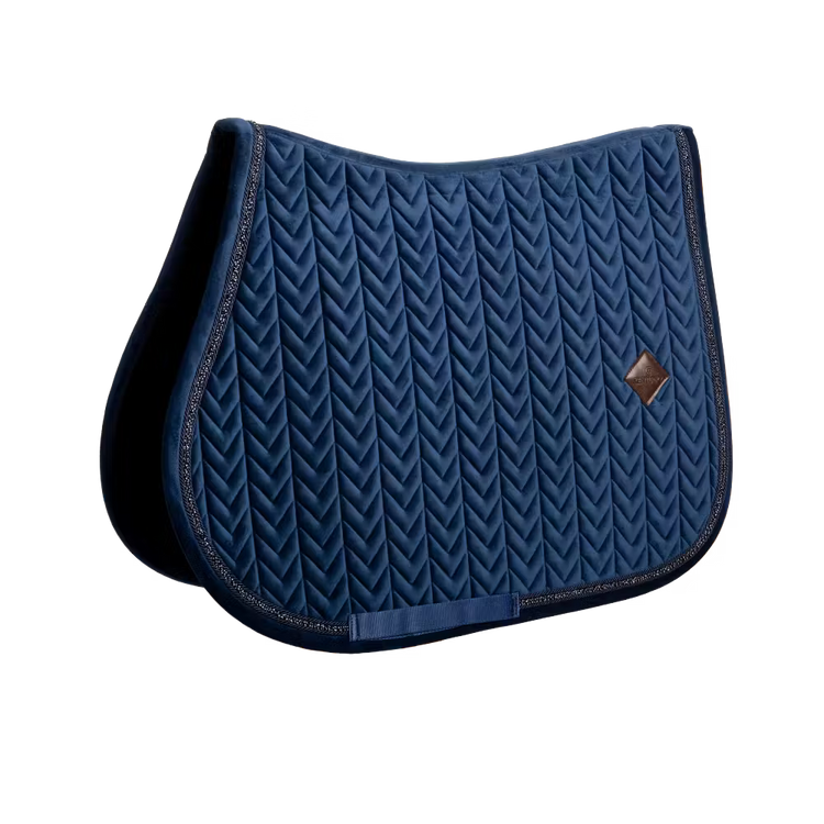 Kentucky pearl velvet saddle pad for an elegant equestrian look.