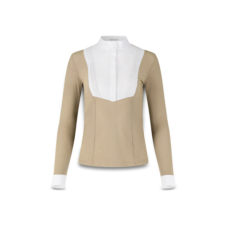 Kentucky perforated long sleeve riding shirt with technical performance fabric.