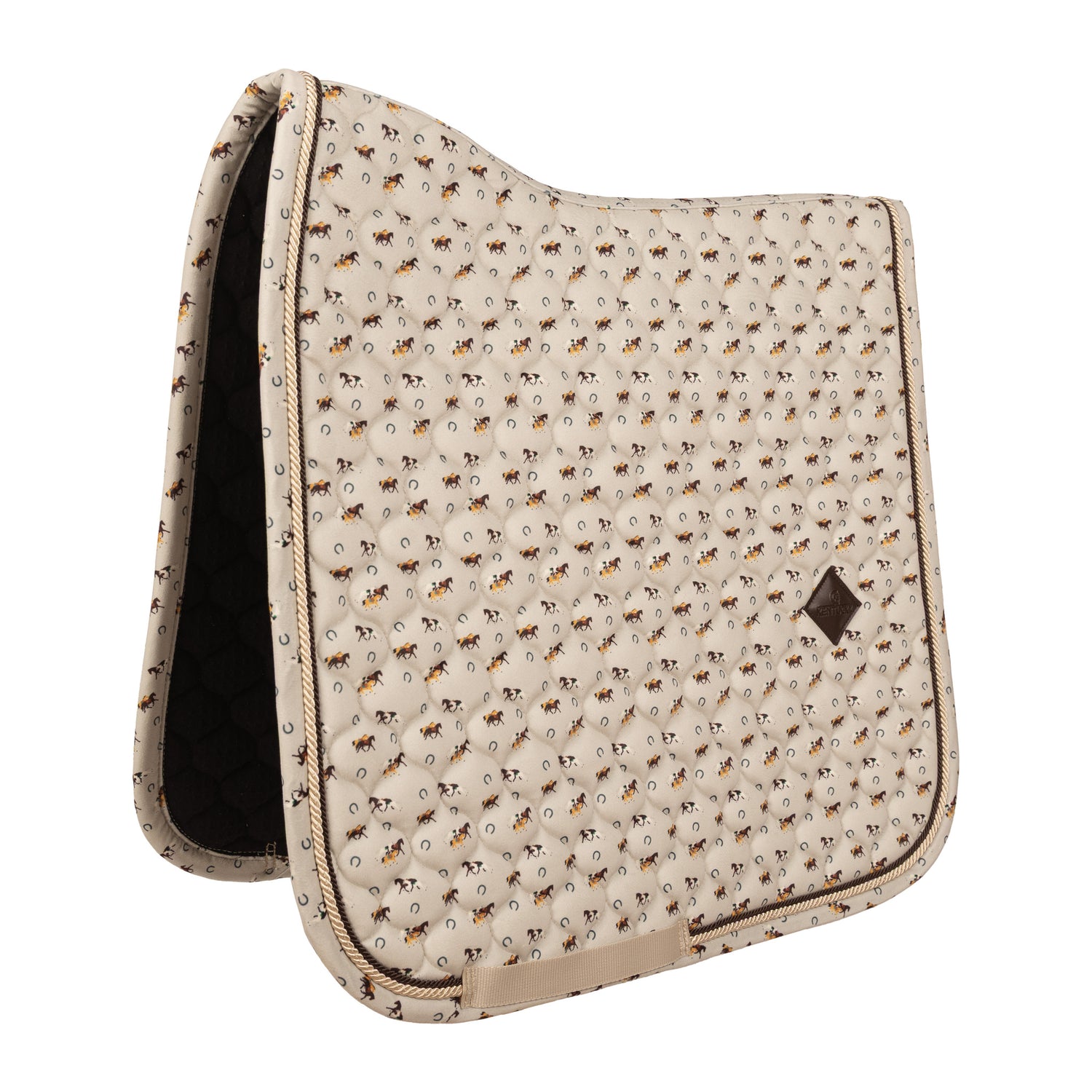 Kentucky Saddle Pad Velvet Horse Printing Dressage with double twisted piping