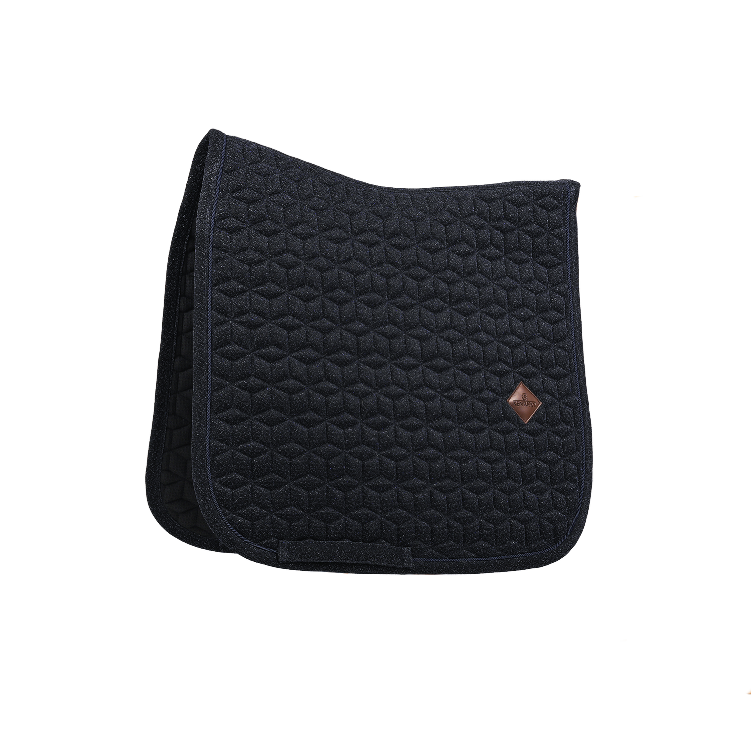 Kentucky sparkling saddle pad with centrally positioned vegan leather logo