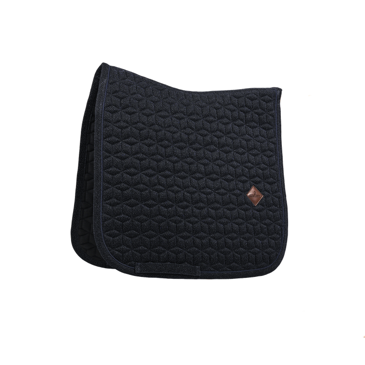 Kentucky sparkling saddle pad with centrally positioned vegan leather logo