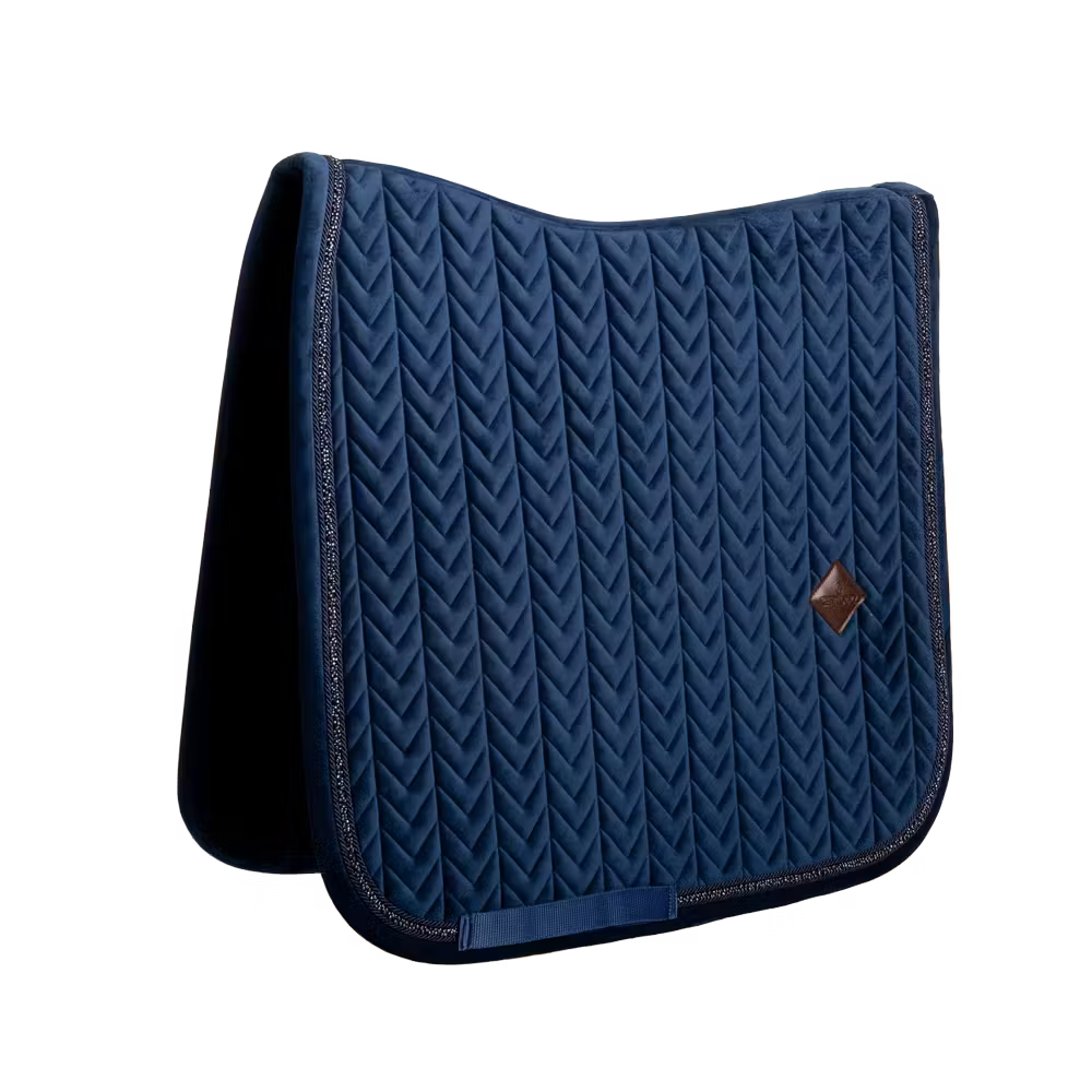 Kentucky velvet dressage saddle pad with delicate mini pearl detailing.