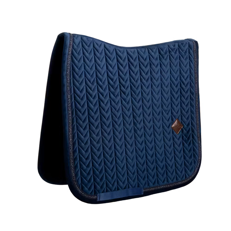 Kentucky velvet dressage saddle pad with delicate mini pearl detailing.