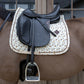 Kentucky Velvet Horse Print dressage saddle pad with elegant star quilting