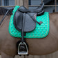 Kentucky Velvet Horse Print jumping saddle pad shaped for show jumping