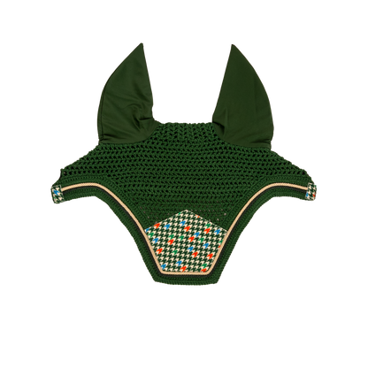 Kentucky Wellington Velvet fly veil with classic pied-de-poule pattern
