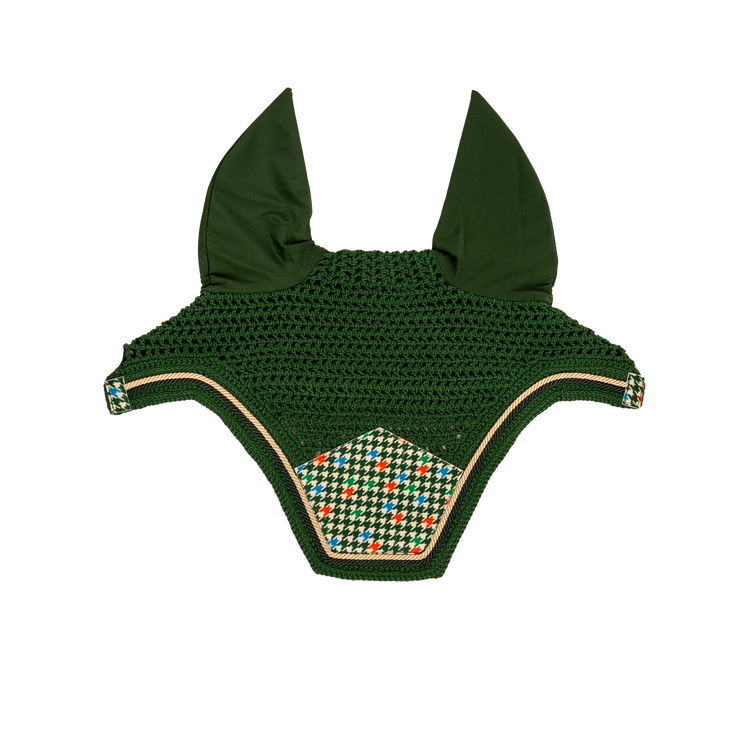 Kentucky Wellington Velvet fly veil with classic pied-de-poule pattern