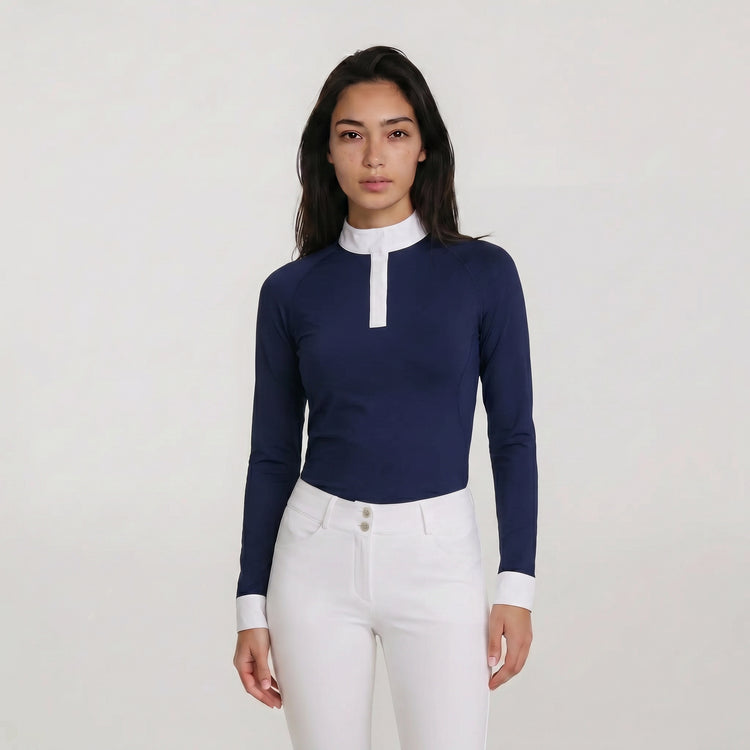 Kentucky Women Classic Long Sleeve Show Shirt with elegant white collar