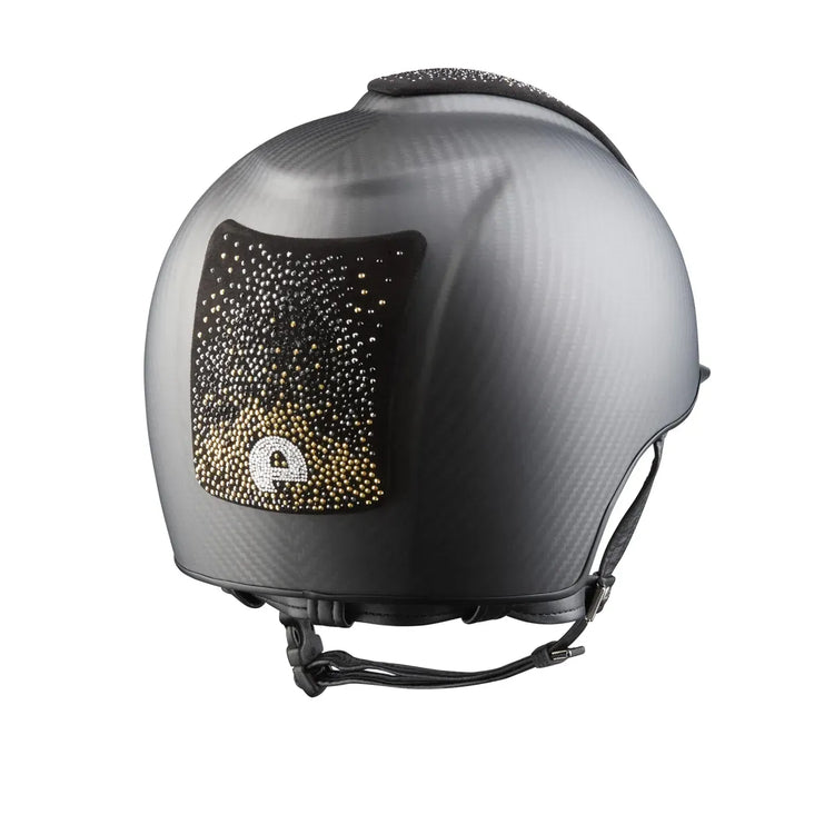 Competition riding helmet with carbon fibre shell