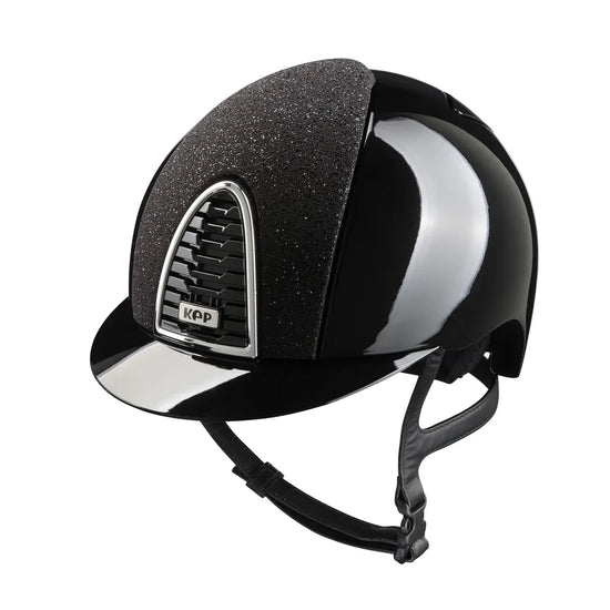Luxury riding helmet with black Swarovski crystals
