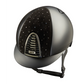 Premium KEP Italia Cromo 2.0 equestrian helmet featuring the elegant Goccia design and black textile shell.