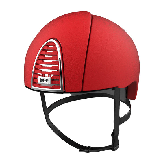 KEP Italia Cromo 2.0 Jockey Textured Red riding helmet with a textured red finish.