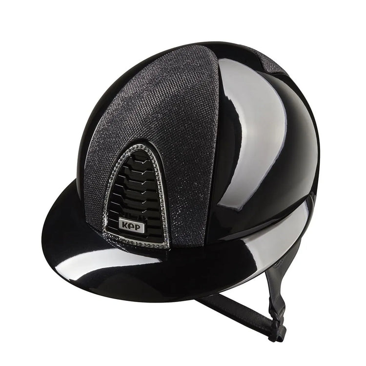 KEP Italia Cromo 2.0 Luminor Polish Black riding helmet with Polo Visor.