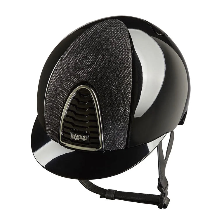 KEP Italia Cromo 2.0 Luminor Polish Black riding helmet with a glossy black finish.