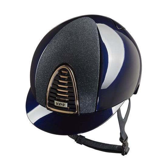 KEP Italia Cromo 2.0 Luminor Polish Blue riding helmet with a glossy blue finish.