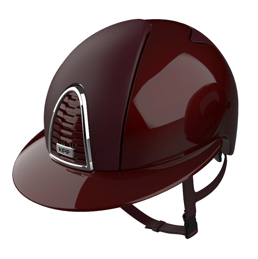 Bordeaux Polo Visor Kep Helmet with leather
