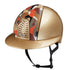 Golden horse riding helmet
