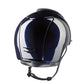 Customizable equestrian helmet with Milano velvet front blue