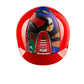 Bright red horse riding helmet