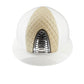 Luxury white equestrian helmet with wide brim