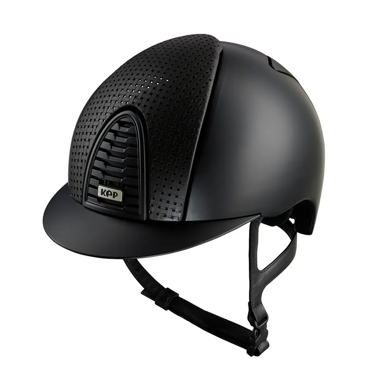 Modern equestrian helmet with interchangeable visor black