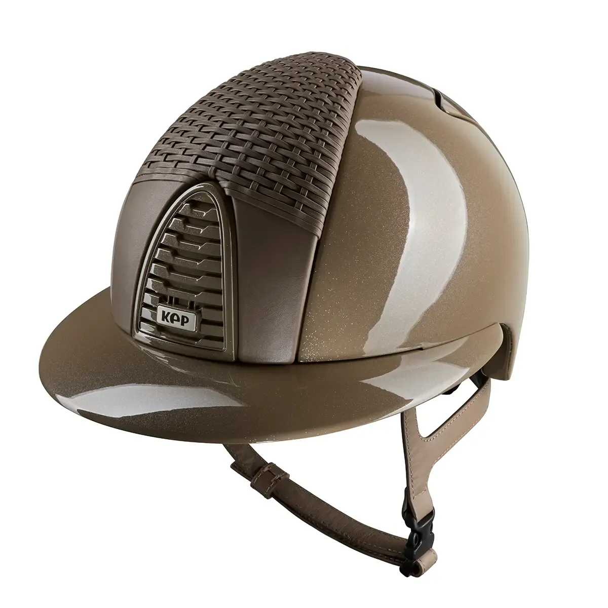 KEP Italia Cromo 2.0 Roma Diamond Taupe Polo Visor riding helmet with an elegant Diamond Taupe finish.