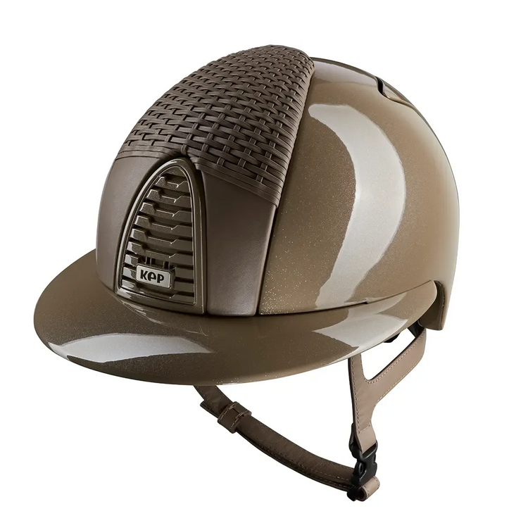 KEP Italia Cromo 2.0 Roma Diamond Taupe Polo Visor riding helmet with an elegant Diamond Taupe finish.