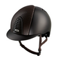 Lightweight riding helmet with ventilation system brown