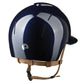 Riding helmet polished shell beige eco-leather strap