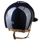 Polished black riding helmet with silver star glitter top