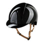 KEP Italia Smart Nova Polish Star Silver riding helmet with a beige chin strap.