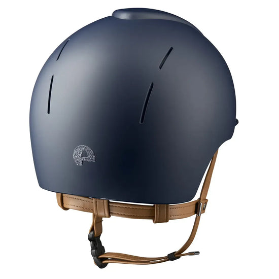 Matte textile riding helmet with sparkling star insert blue
