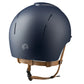 Equestrian helmet with beige chin strap and glitter design