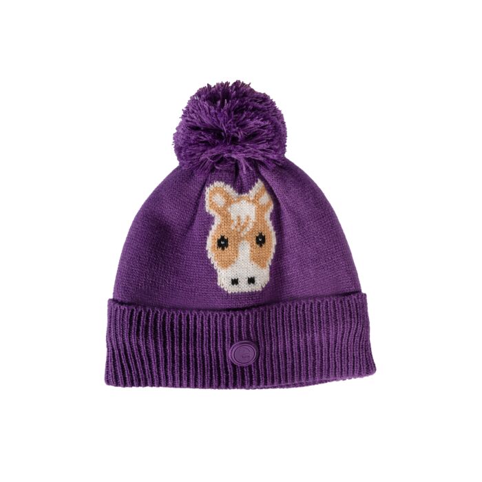 Kids winter beanie with pom-pom and soft fleece lining
