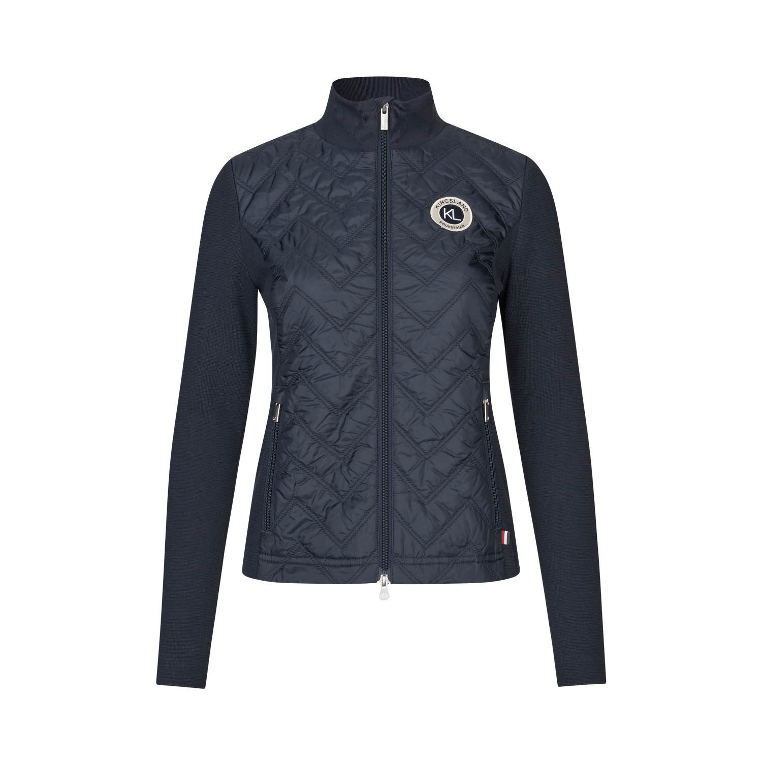 Sporty riding jacket with knit panels