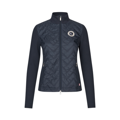 Sporty riding jacket with knit panels