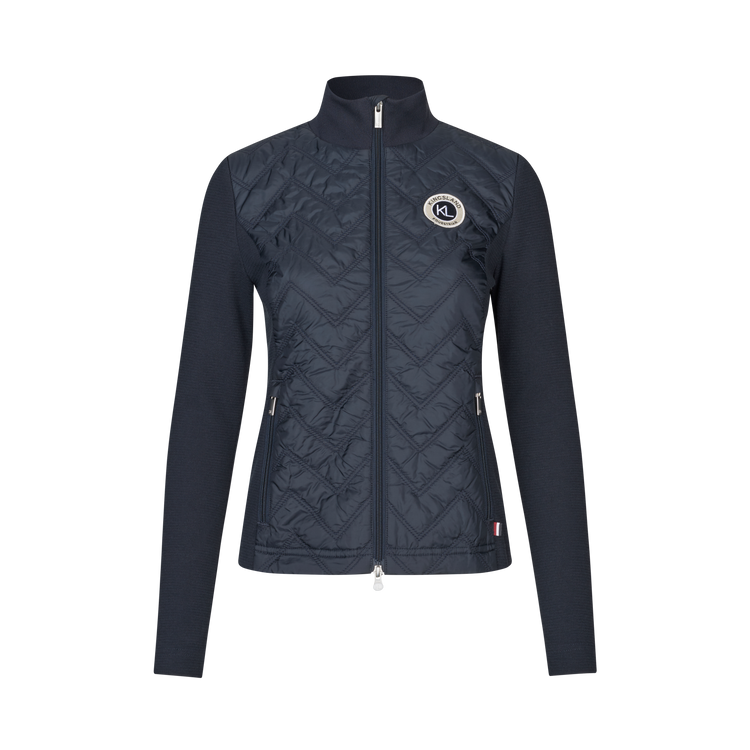 Sporty riding jacket with knit panels